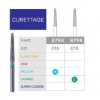 3D Dental Curettage (Gingival), Diamond, Bur, Coarse, 879K-018C 10/Pk